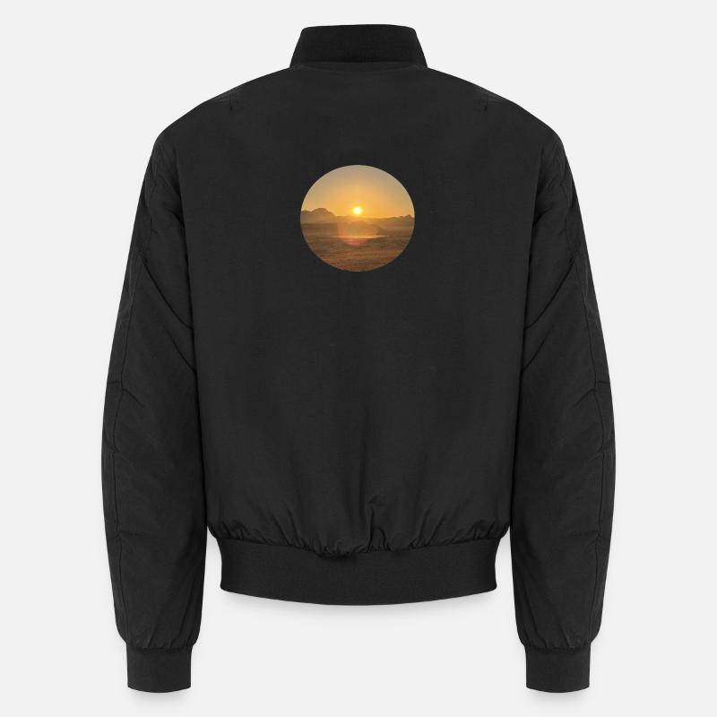Desert Sun Evening Landscape - Unisex Bomber Jacket - black