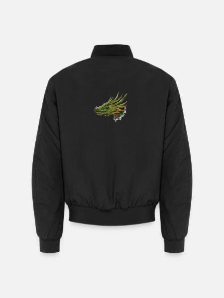 Grüner Drachenkopf - Unisex Bomberjacke - Schwarz
