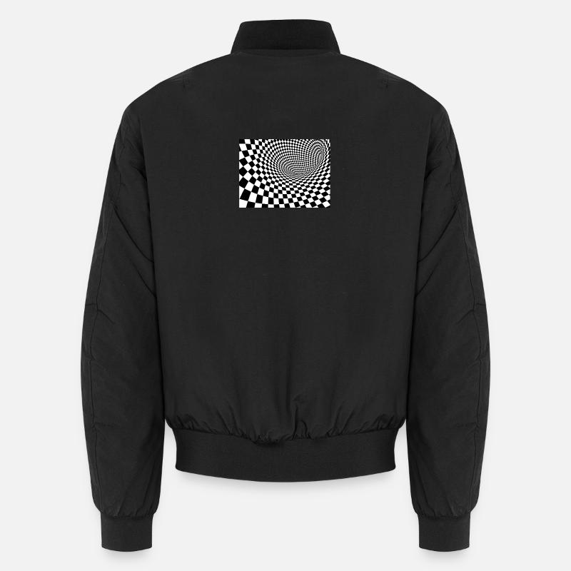 Schwarz-Weiß-Quadrat Tourbillon - Unisex Bomberjacke - Schwarz