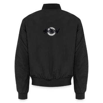 Mon Flow – Freiheit & Flow im modernen Design - Unisex Bomberjacke - Schwarz - Hinten - AI Model Male 185 light (185cm)