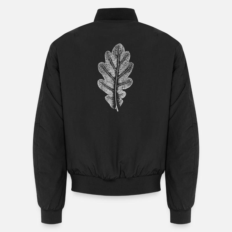 Blatt EICHE / Eichenblatt WEISS Unisex Bomberjacke