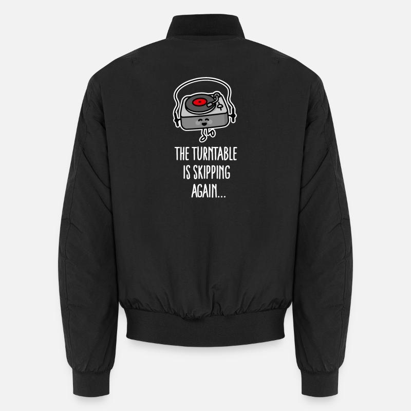Vinyl record turntable jumps again Unisex Bomber Jacket