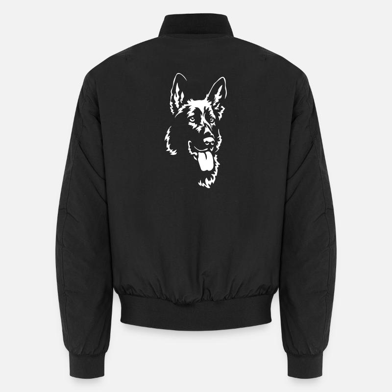 German Shepherd Head "Black Edition" - Unisex Bomber Jacket - black