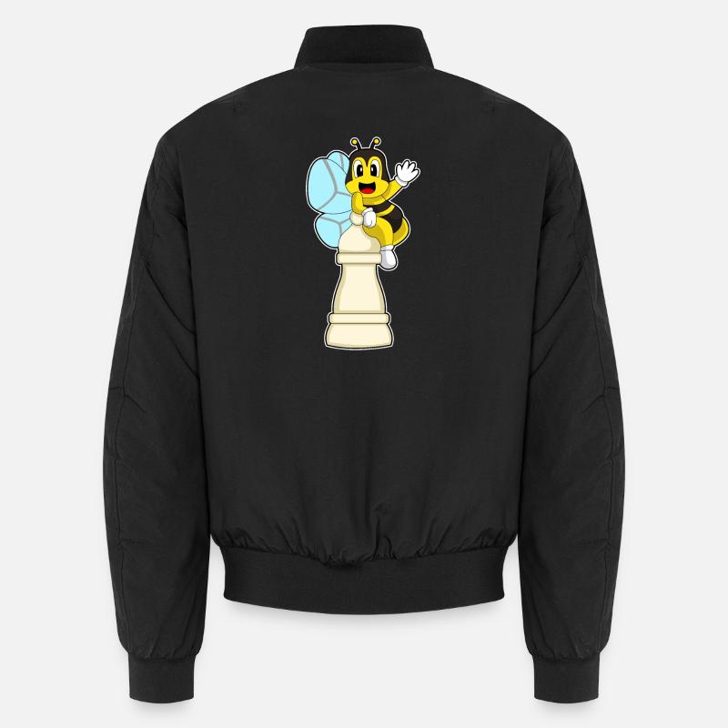 Schachfigur Bauer Biene Schach - Unisex Bomberjacke - Schwarz