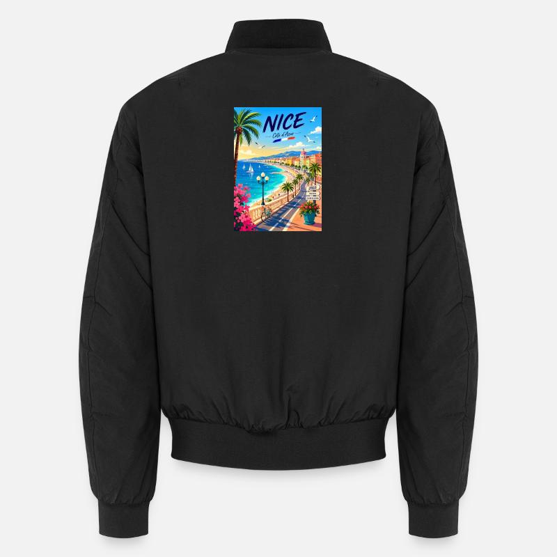 Nice Côte d'Azur Promenade - Bomber unisexe - noir