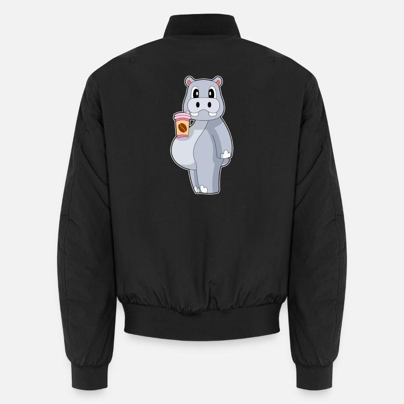 Hippopotamus Coffee to go Unisex Bomber Jacket
