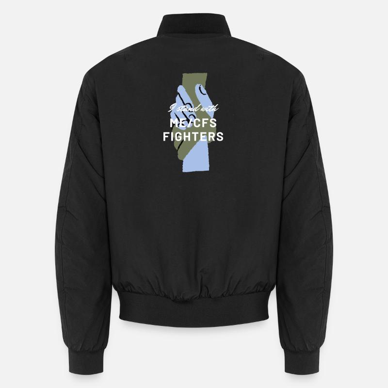 ME/CFS I stand with ME/CFS Fighters white Unisex Bomberjacke
