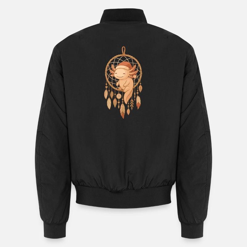 Weihnachts Axolotl – Traumfänger Design - Unisex Bomberjacke - Schwarz