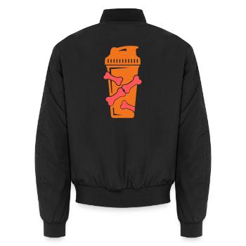 Knochen Protein Shaker Grafik - Unisex Bomberjacke - Schwarz - Hinten - AI Model Male 185 light (185cm)