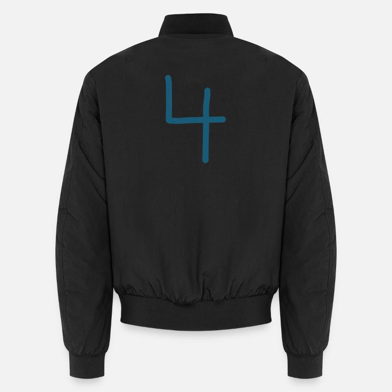 4 Nummer vier Zahl Geburtstag Unisex Bomberjacke