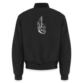 E-Gitarre - Unisex Bomberjacke - Schwarz - Hinten - AI Model Male 185 light (185cm)