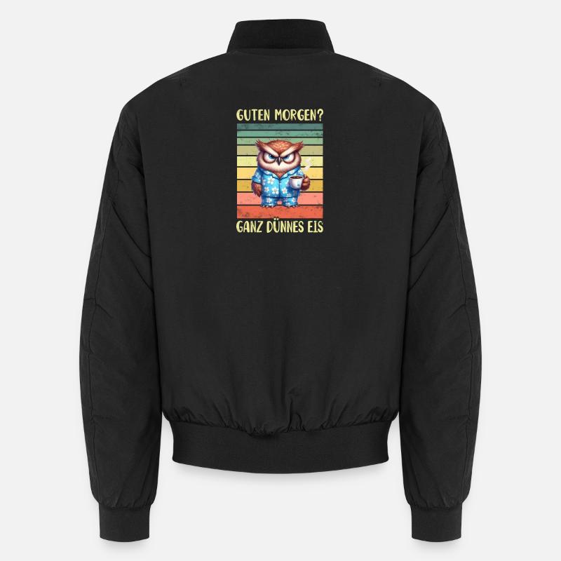 Eule Morgenmuffel - Unisex Bomberjacke - Schwarz