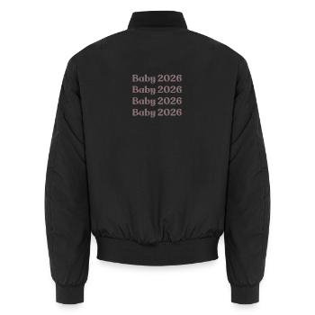Baby 2026 - Unisex Bomberjacke - Schwarz - Hinten - AI Model Male 185 light (185cm)