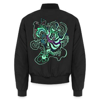 Korallen Landkarte / Florales Muster - Unisex Bomberjacke - Schwarz - Hinten - AI Model Male 185 light (185cm)