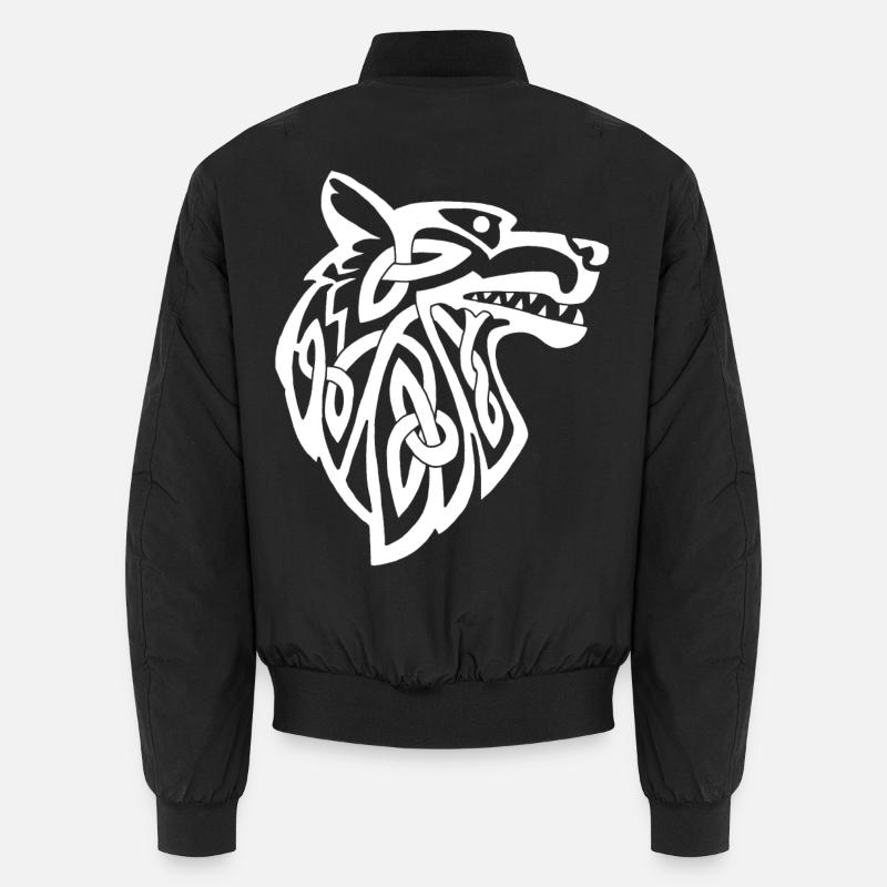 Wolf weiß Wikinger Unisex Bomberjacke