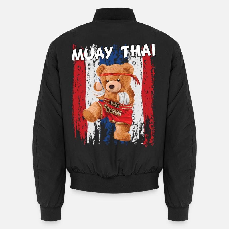Muay Thai Bear Teddy Bear Gift Unisex Bomber Jacket