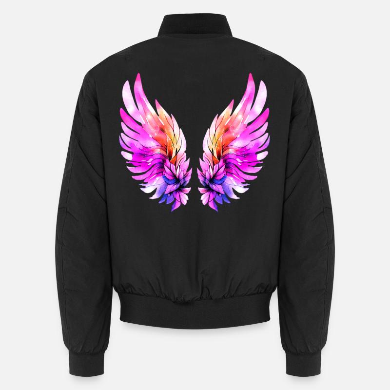 Leuchtend rosa Engelsflügel Unisex Bomber Jacket