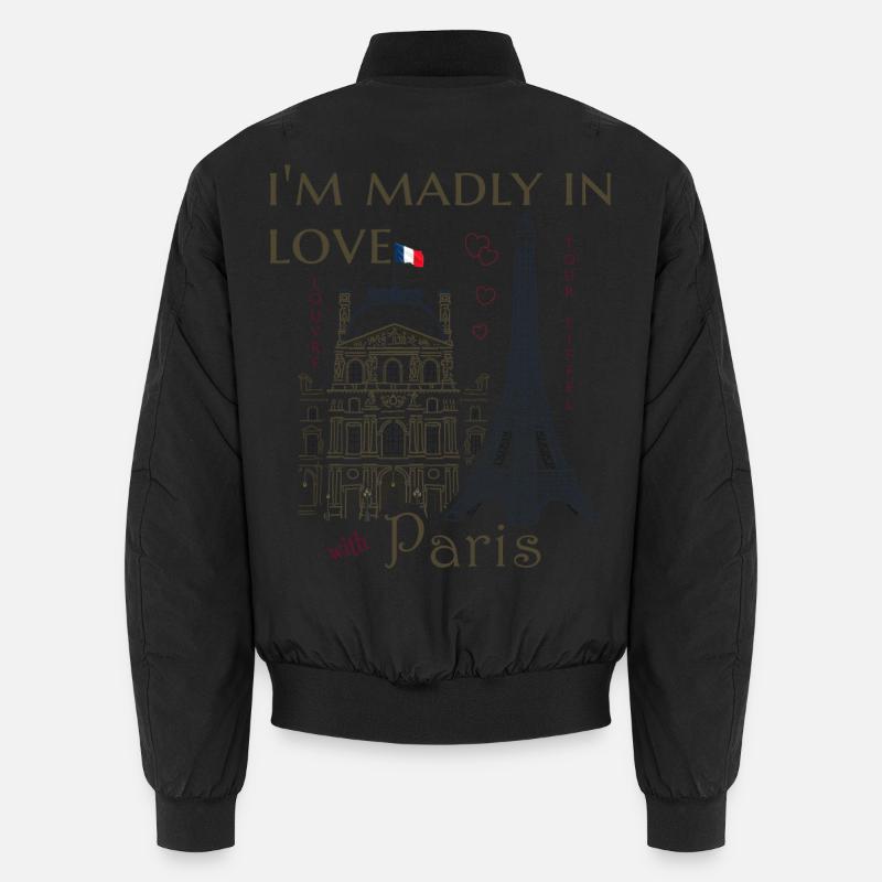 Paris, Louvre und Eiffelturm handgezeichnet Liebe Unisex Bomberjacke