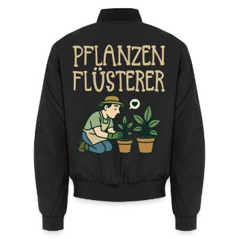Pflanzenflüsterer Gärtner - Unisex Bomberjacke - Schwarz - Hinten - AI Model Male 185 light (185cm)