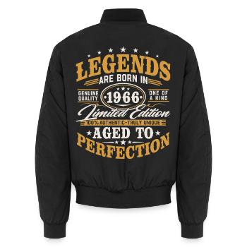 1966 Jahrgang Vintage Geburtstag Geschenk Retro - Unisex Bomberjacke - Schwarz - Hinten - AI Model Male 185 light (185cm)