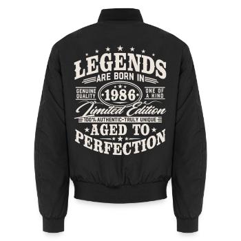 1986 Jahrgang geboren Legenden Vintage Geburtstag - Unisex Bomberjacke - Schwarz - Hinten - AI Model Male 185 light (185cm)