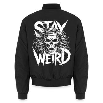 Stay Weird Vibes - Unisex Bomberjacke - Schwarz - Hinten - AI Model Male 185 light (185cm)