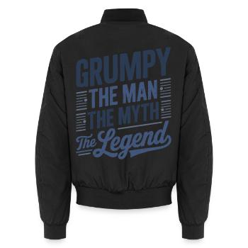 Grumpy der Mann, der Mythos, die Legende - Unisex Bomberjacke - Schwarz - Hinten - AI Model Male 185 light (185cm)