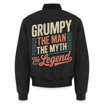 Grumpy der Mann, der Mythos, die Legende - Unisex Bomberjacke - Schwarz - Hinten - AI Model Male 185 light (185cm)
