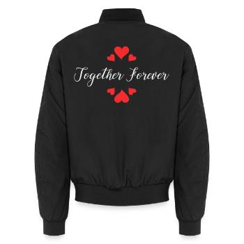 Für immer zusammen, Vereinigung, Liebe, ewiges Paar, - Unisex Bomberjacke - Schwarz - Hinten - AI Model Male 185 light (185cm)