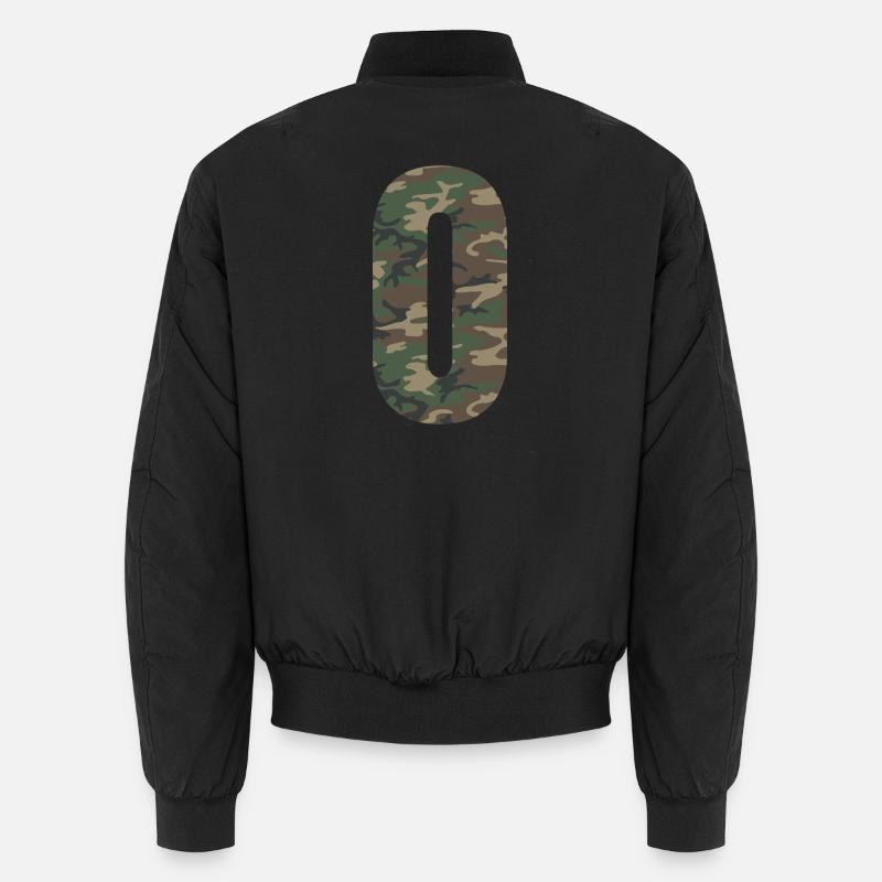 Tough number 0 in camouflage pattern! - Unisex Bomber Jacket - black