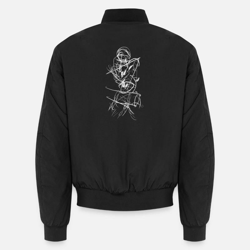 Nude Sketch / Figure Abstract - Unisex Bomber Jacket - black