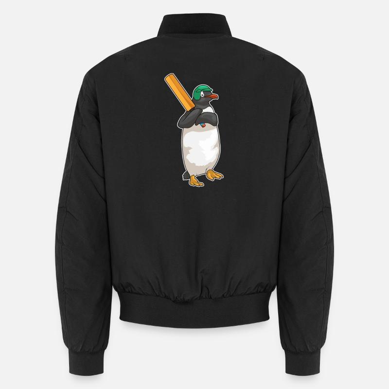 Penguin Cricket Cricket Bat - Bomber unisexe - noir