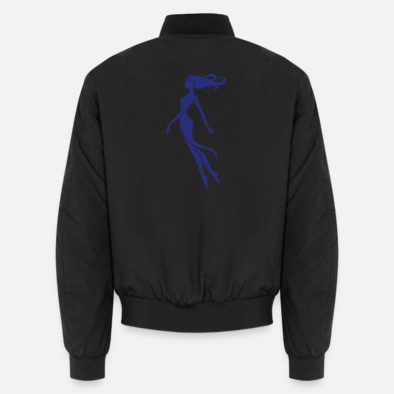 Mermaid stylized human silhouette - Unisex Bomber Jacket - black