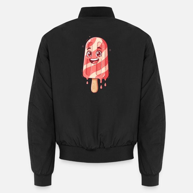 Süßer Streifen Eis Lächeln - Unisex Bomber Jacket - black