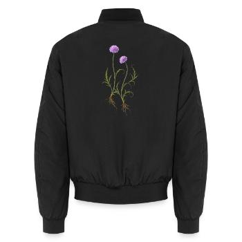 Illustration de la nature des fleurs de prairie - Bomber unisexe - noir - Dos - AI Model Male 185 light (185cm)