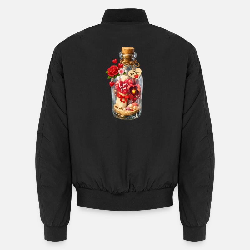Message in a bottle Valentine's Enchantment Unisex Bomber Jacket
