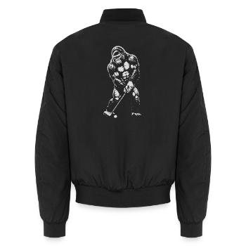 Gorilla, der Golf spielt - Unisex Bomberjacke - Schwarz - Hinten - AI Model Male 185 light (185cm)