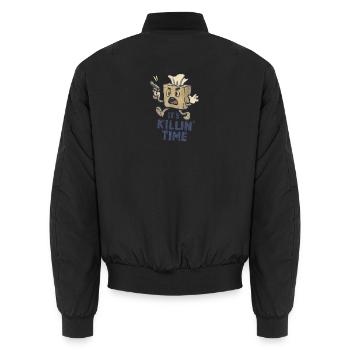 Angry Tissue Box with Gun - It's Killin' Time - Unisex Bomber Jacket - black - Back - AI Model Male 185 light (185cm)