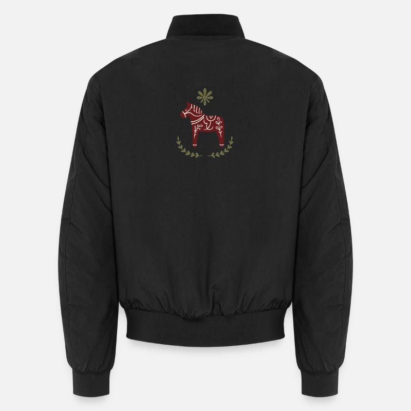 Dala Horse – Design d’art populaire scandinave Bomber unisexe