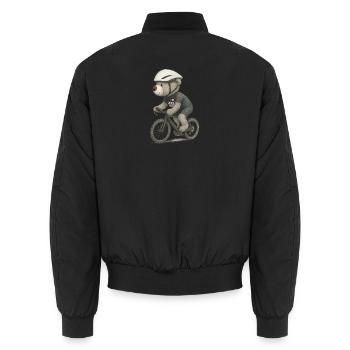 Lord Petzi Zeitfahrrad - Unisex Bomberjacke - Schwarz - Hinten - AI Model Male 185 light (185cm)
