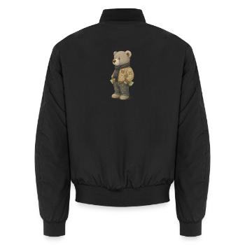 Lord Petzi der Reiche - Unisex Bomberjacke - Schwarz - Hinten - AI Model Male 185 light (185cm)