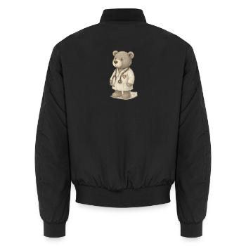 Lord Petzi Doktor - Unisex Bomberjacke - Schwarz - Hinten - AI Model Male 185 light (185cm)