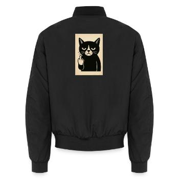 Chaton - Bomber unisexe - noir - Dos - AI Model Male 185 light (185cm)