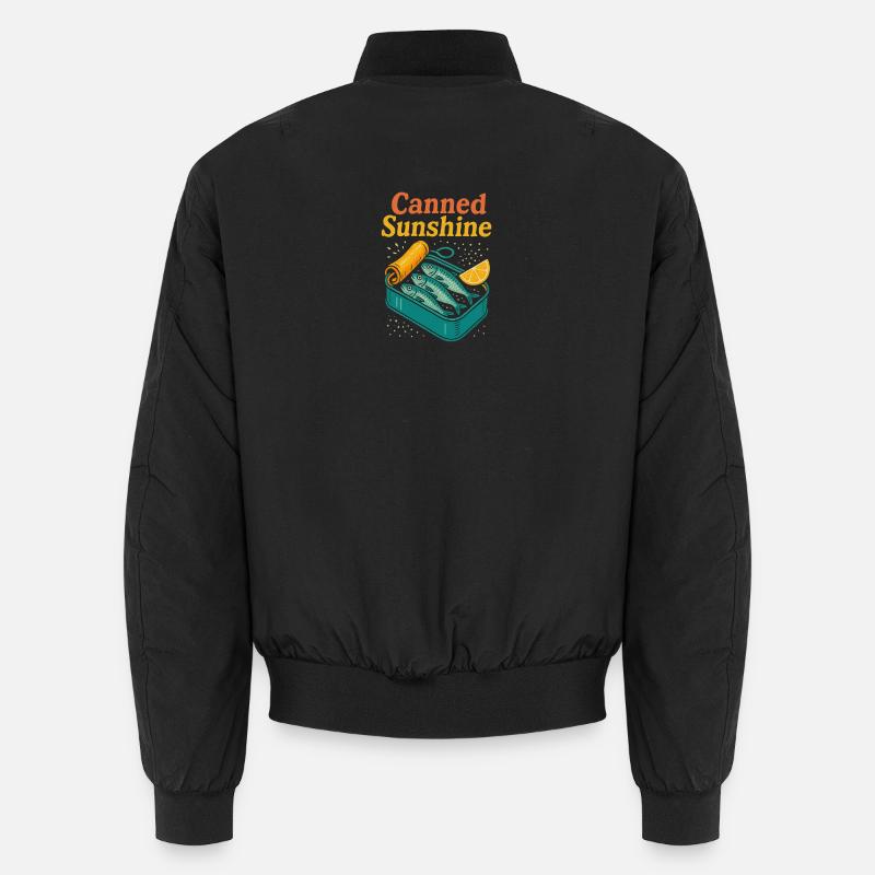 Canned Sunshine – Sardine Pop-Art Tea - Unisex Bomber Jacket - black