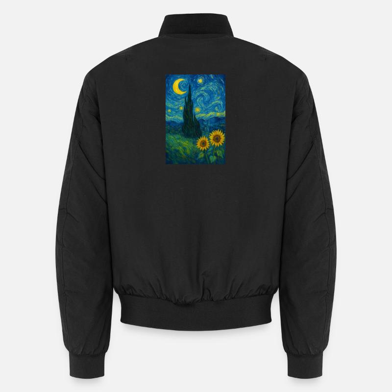 Starry night with sunflowers Unisex Bomber Jacket