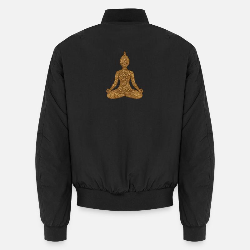 Pleine conscience Yoga Méditation Paix intérieure - Bomber unisexe - noir