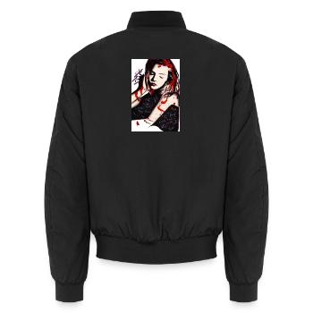 Artistic expression of a rebellious young woman - Unisex Bomber Jacket - black - Back - AI Model Male 185 light (185cm)