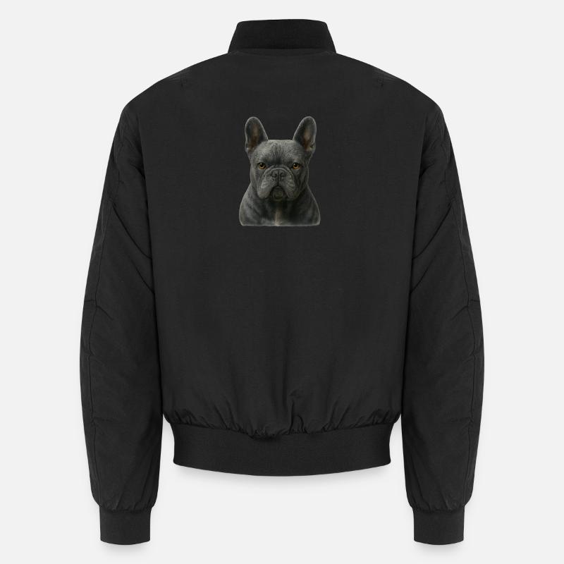 Portrait de bouledogue français gris - Bomber unisexe - noir