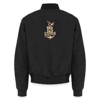 Anke 13frv - Unisex Bomber Jacket - black - Back - AI Model Male 185 light (185cm)