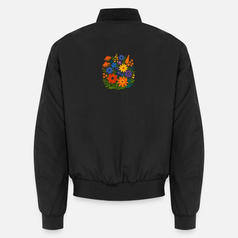 Wildblumen-Blütenlandschaft Unisex Bomberjacke